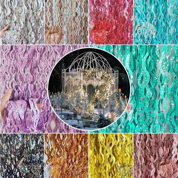 Tinsel Folio Fringe Verho GOLD gold
