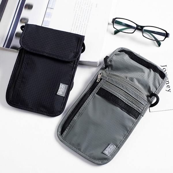 RFID Pas ID Taske Dokumentpung SORT2 SORT2 Black2