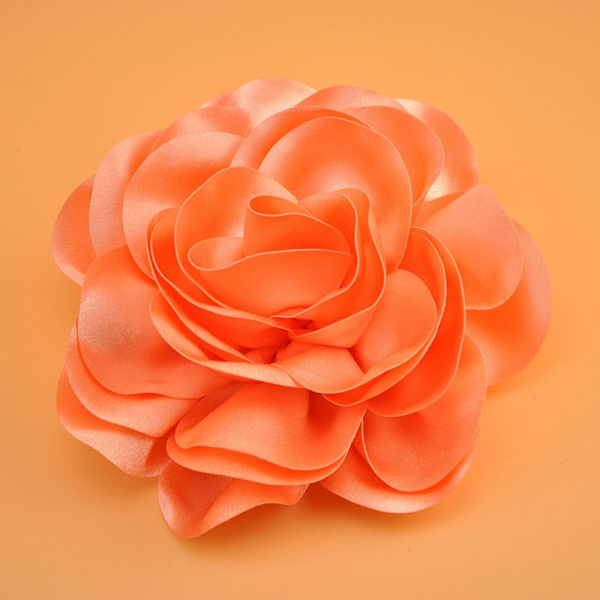 Hårklemme Satin Blomst ORANGE Orange