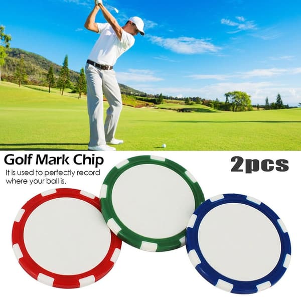 2STK Golf Mark Chip Golfball Posisjonsmarkør BLÅ 2STK 2STK Blue 2Pcs-2Pcs