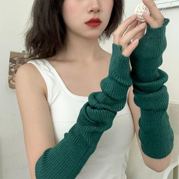 Neulotut käsineet Pitkät Fingerless Gloves PUNAINEN red
