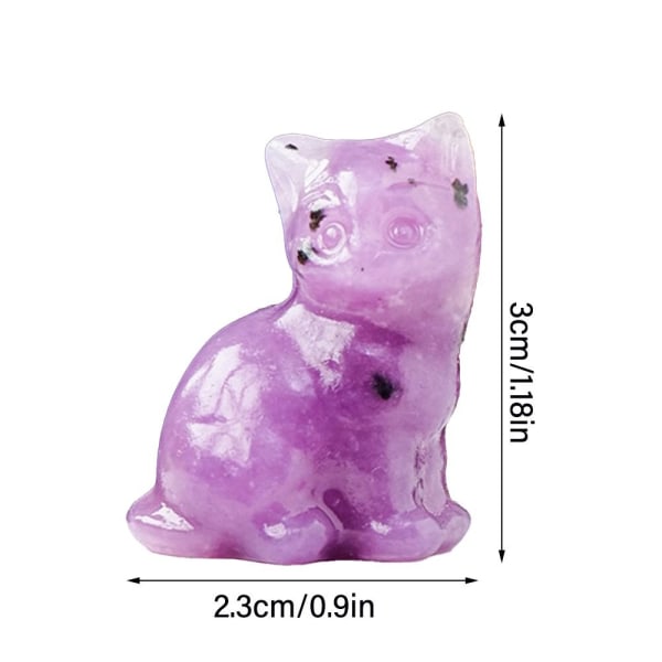 Naturlig krystall kattefigur Fortune Cat Statue 7 7 7