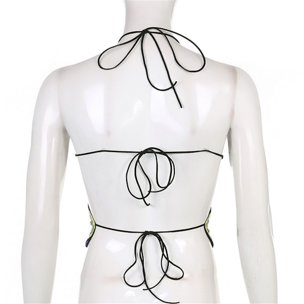 Tie Up Camis Butterfly Shape Backless Sexy Crop Top