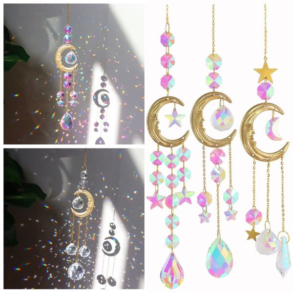 Sun Catchers Smile Face Moon 3 3