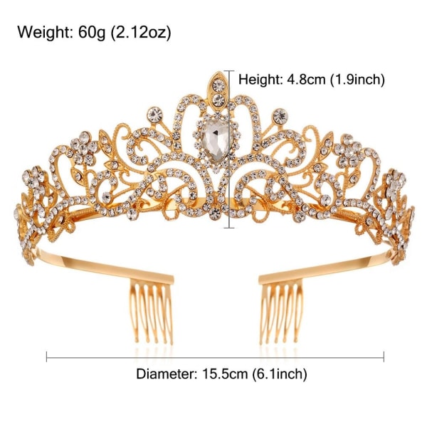 Hopeinen Tiara Crown Crystal -pääpanta ROSE GOLD ROSE GOLD Rose gold