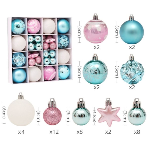 Juletræshængende bolde Julebold 42STK SÆT E 42STK SÆT E 42pcs set E
