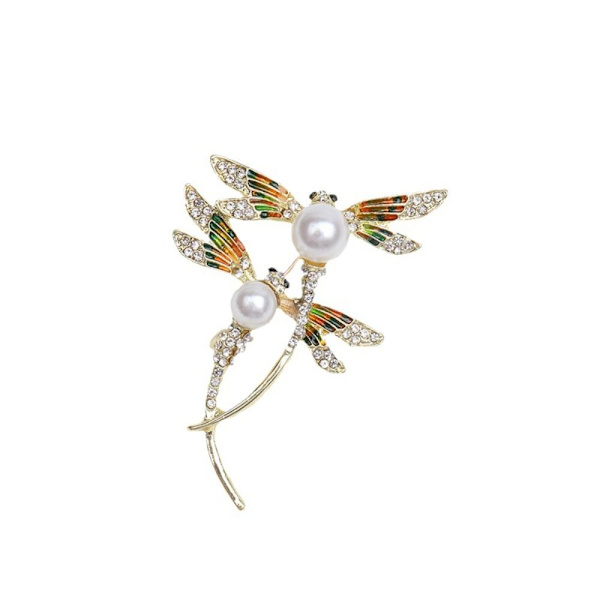 Dobbel Dragonfly Brosje Insekt Pin Badge Emalje Pin 2pcs