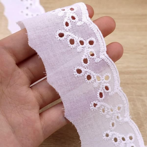 Spetskant Bomullsspets Broderad Spetskant