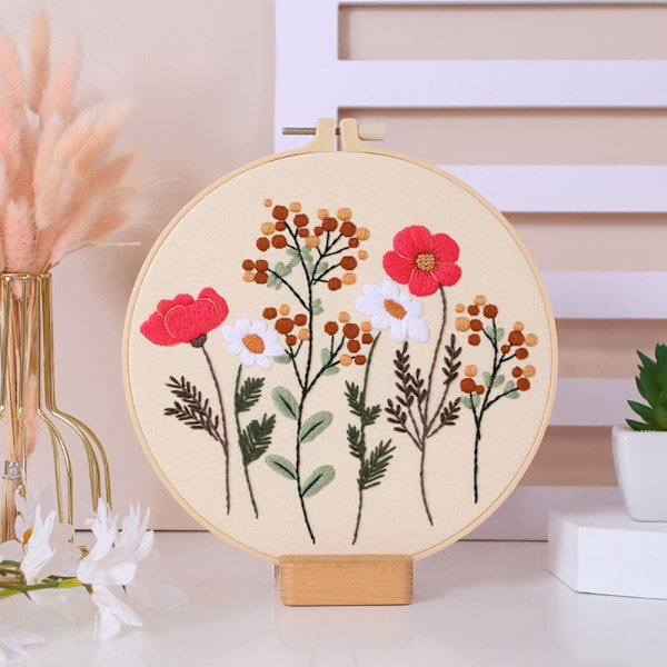 Blomsterbroderisats korsstygn C C C