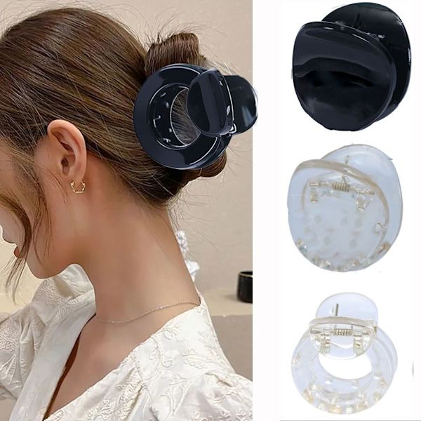 Hair Claw Clip Mini Grip Clip SVART 2 2 Black 2-2