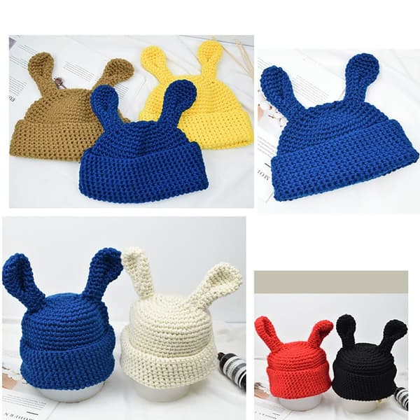 Kaninhatt Brättlös hatt BLÅ blue