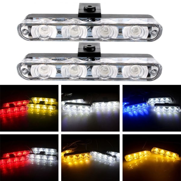 Bil LED-ljus Varningslampa VIT&GUL white&yellow