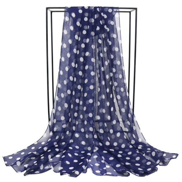 Polka Dot Scarf Sidenscarf MARINBLÅ Navy Blue