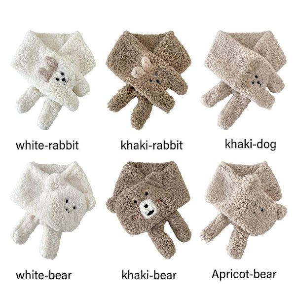 Tecknad plyschhalsduk Cross Collar Scarves KHAKI RABBIT RABBIT khaki rabbit-rabbit