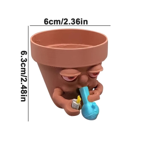 Smoking Planter Sarjakuva Smoking Man Planter BLUE S blue S