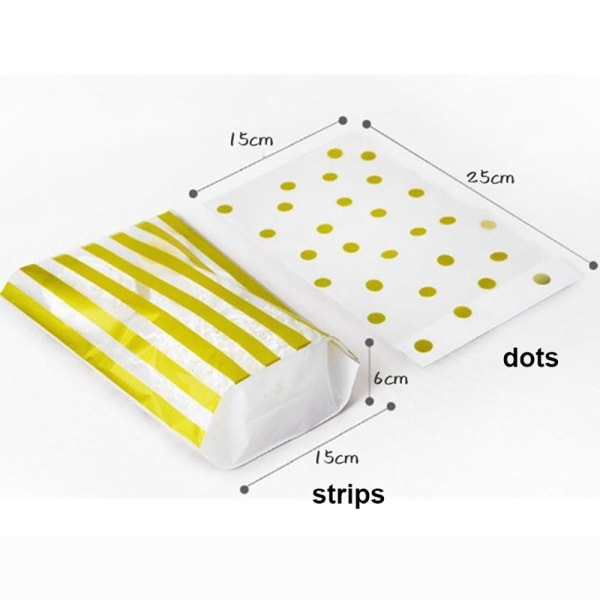 50 STK Slikposer Guld Dots Strips DOTS DOTS dots