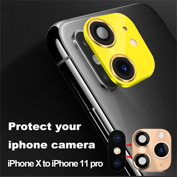 Falsk Kamera Linse Sticker til iPhone XR X til iPhone 11 Pro Max white