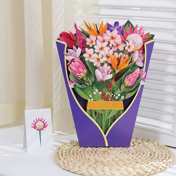 3D Pop-up bukett pappersblommor 4 4 4