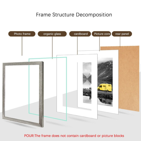 Billedramme Display Vægkunst GRÅ S Grey S