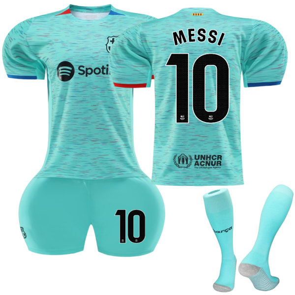 2023-2024 Barcelona Udebane børne fodboldtrøje nr. 10 Messi 16