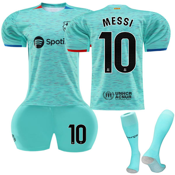 Barcelona 2023-2024 Vieraspelipaita Lapsille Nro 10 Messi 18