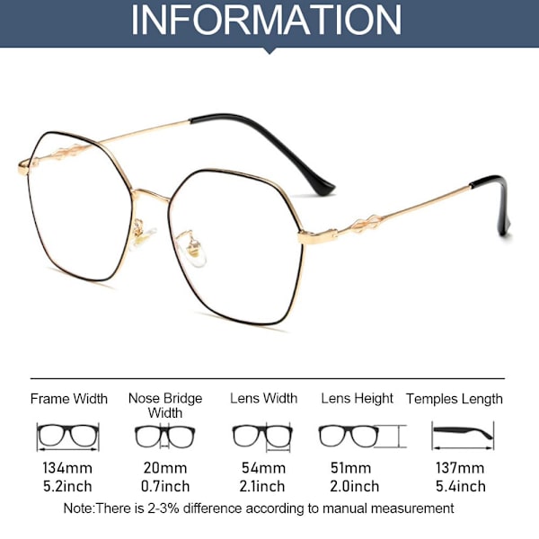 Anti-Blue Light Lasit Ylisuuret silmälasit ROSE GOLD Rose gold