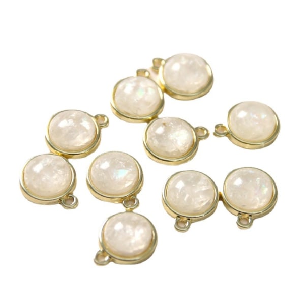 20 STK Freshwater Shell Charms vedhæng Flade runde Shell Charms