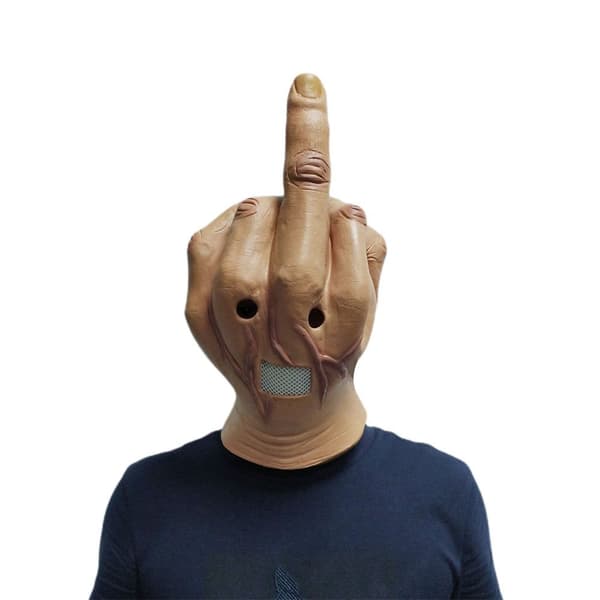 Nyhet Halloween Mask Skrämmande Föraktar långfinger