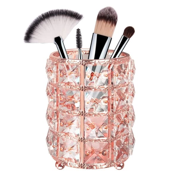 Makeup Organizer Krystall Oppbevaringsbøtte Make Up Brush Case