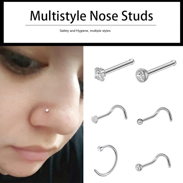 12/21 st Nos Studs Nostril Studs Skruvar 12PCS 12PCS 12Pcs