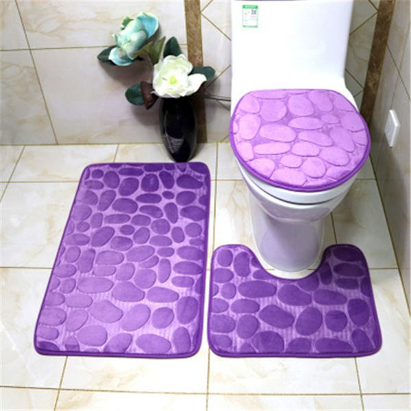 3st/ set Badmatta Set Badrumsmattor VIT White