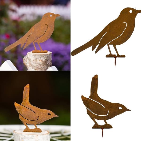 Rustne metalfugle fuglefigur A A A