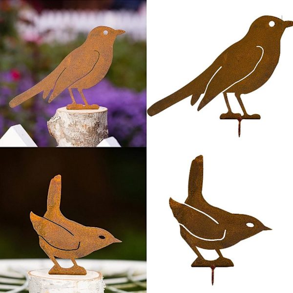 Rusty Metal Birds Bird Figurine C C C