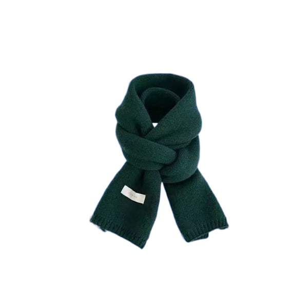 Termisk halsvarmer strikkeuldstørklæde MØRKEGRØN Dark Green