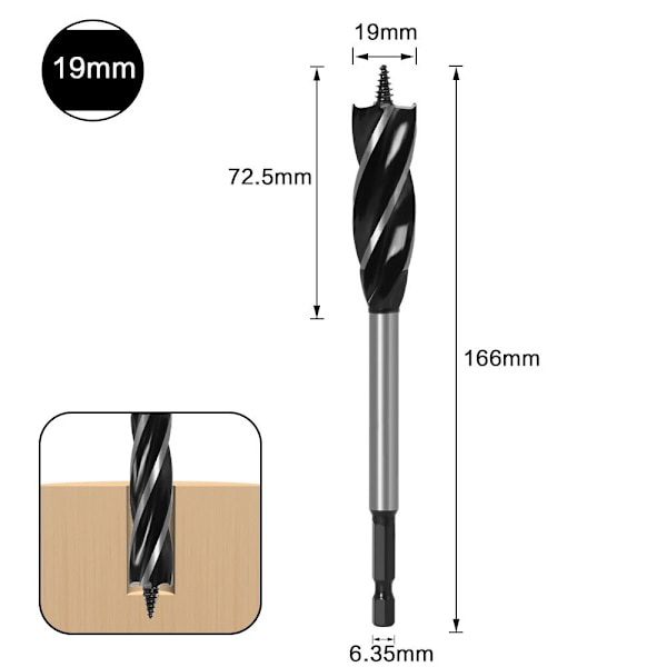 Twist Drill Bits Auger Borr 19MM 19mm