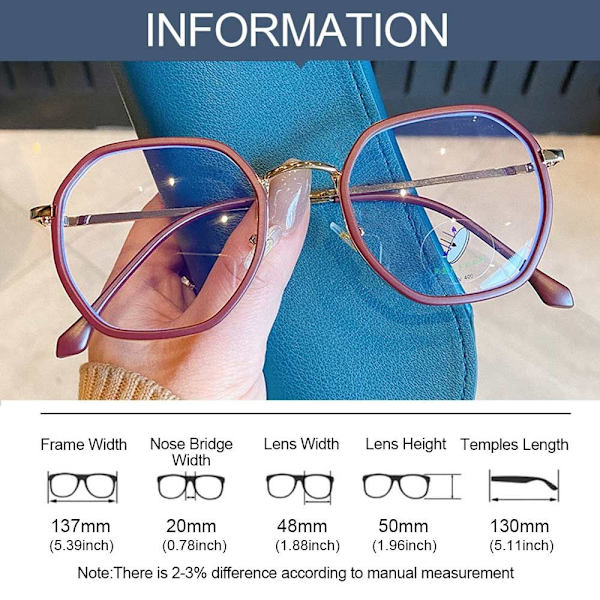 Anti-Blue Light Glasses Pyöreät silmälasit PUNAINEN Red