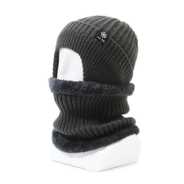 Balaclava kalot strikket hue MØRKEGRÅ Dark Grey