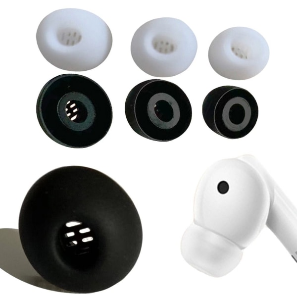 6st Silikon hörsnäckor Cover Öronskydd VIT white