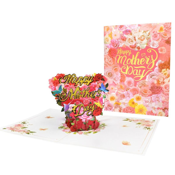 Äitienpäiväkortit 3D-onnittelukortit Käsintehty lahja 1pcs