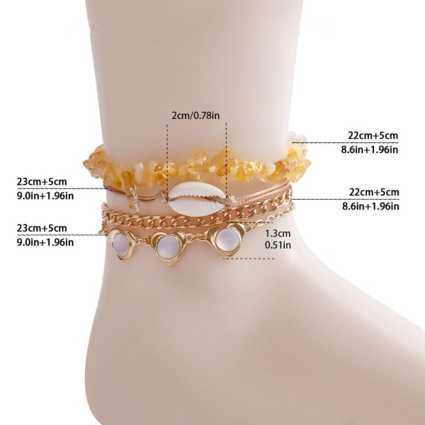 Håndlaget beaded anklet Bohemian Feet Chain 02 02 02