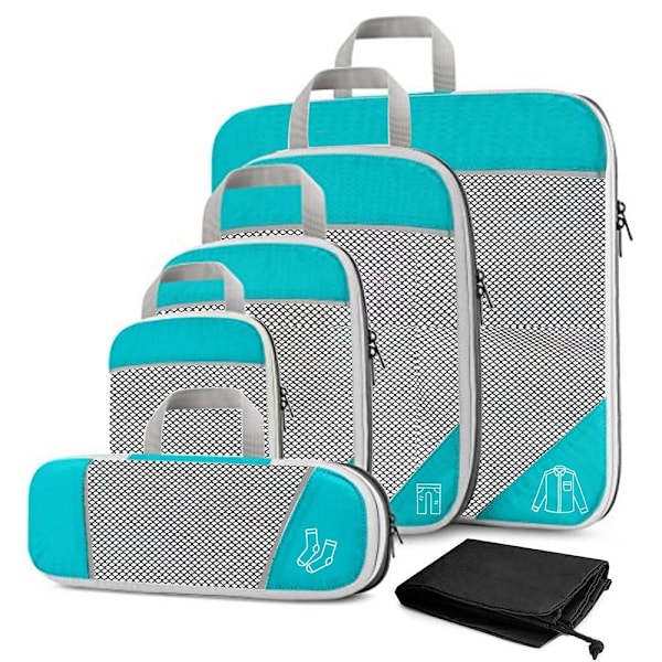 Reiseoppbevaringsposer 6 deler sett HIMMELSBLÅ sky blue