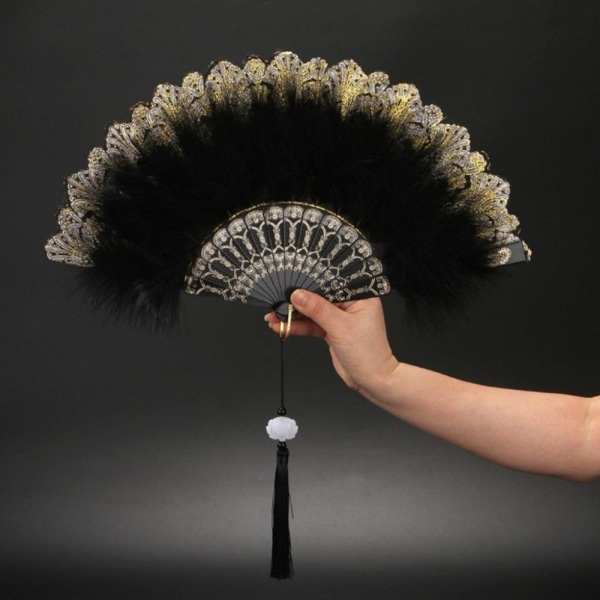 Feather Folding Fläkt Party Dekor VIT white