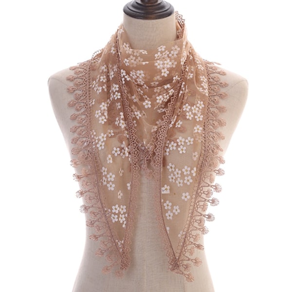 Dam Lace Scarf Tofs Triangel Scarf ROSA Pink