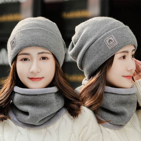Lue Lue Skjerf Hals Skjerf Cap GRÅ Grey