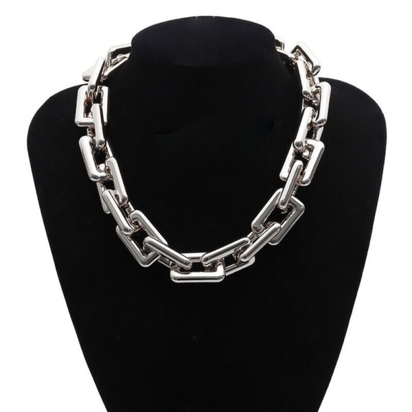 CCB Kort Halsband Choker Chain SILVER Silver