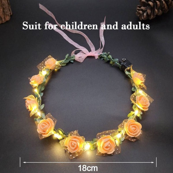 2 st Glödande LED-krans Halloween Crown Flower 5 5 5