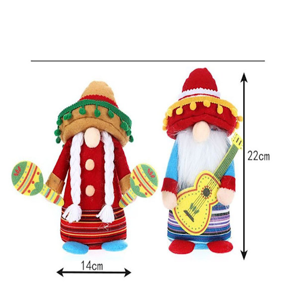 2 kpl Band Dwarf Doll Decoration Instrument Dwarf Decoration SET