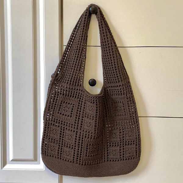 Axelväskor Virkad väska MÖRKBRUN dark brown