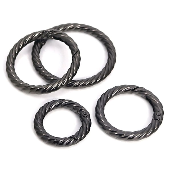 5 stk Spring Runde Ringe Taske Bæltespænder SORT 41MM Black 41mm