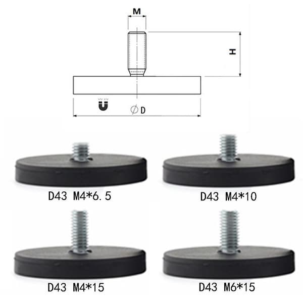 2 STK D43 ydre studsmagnet D43 M4*15 D43 M4*15 D43 M4*15